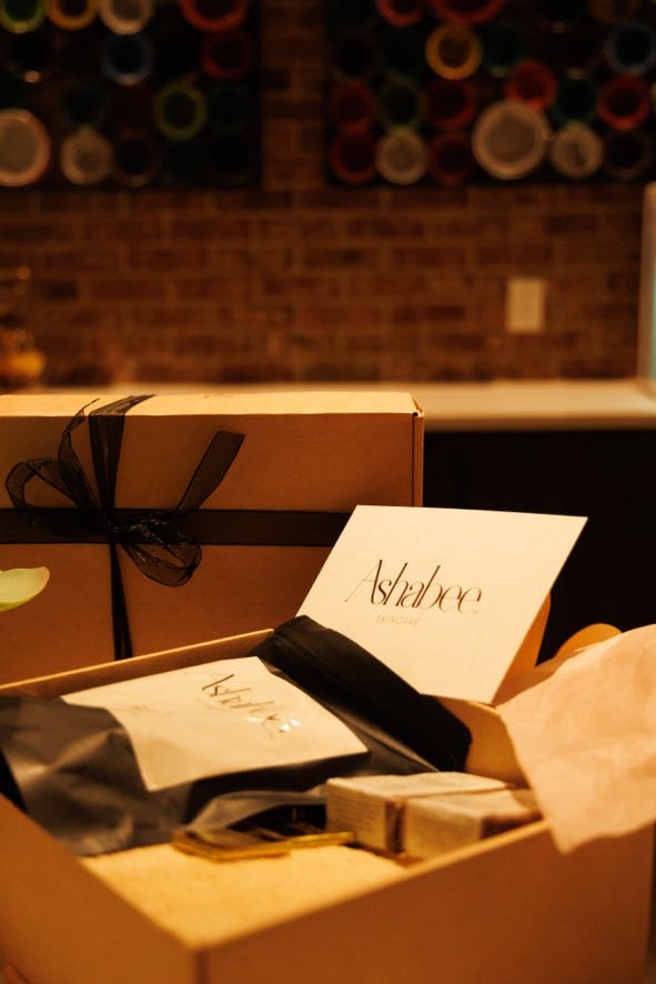 A packed box, ready to close